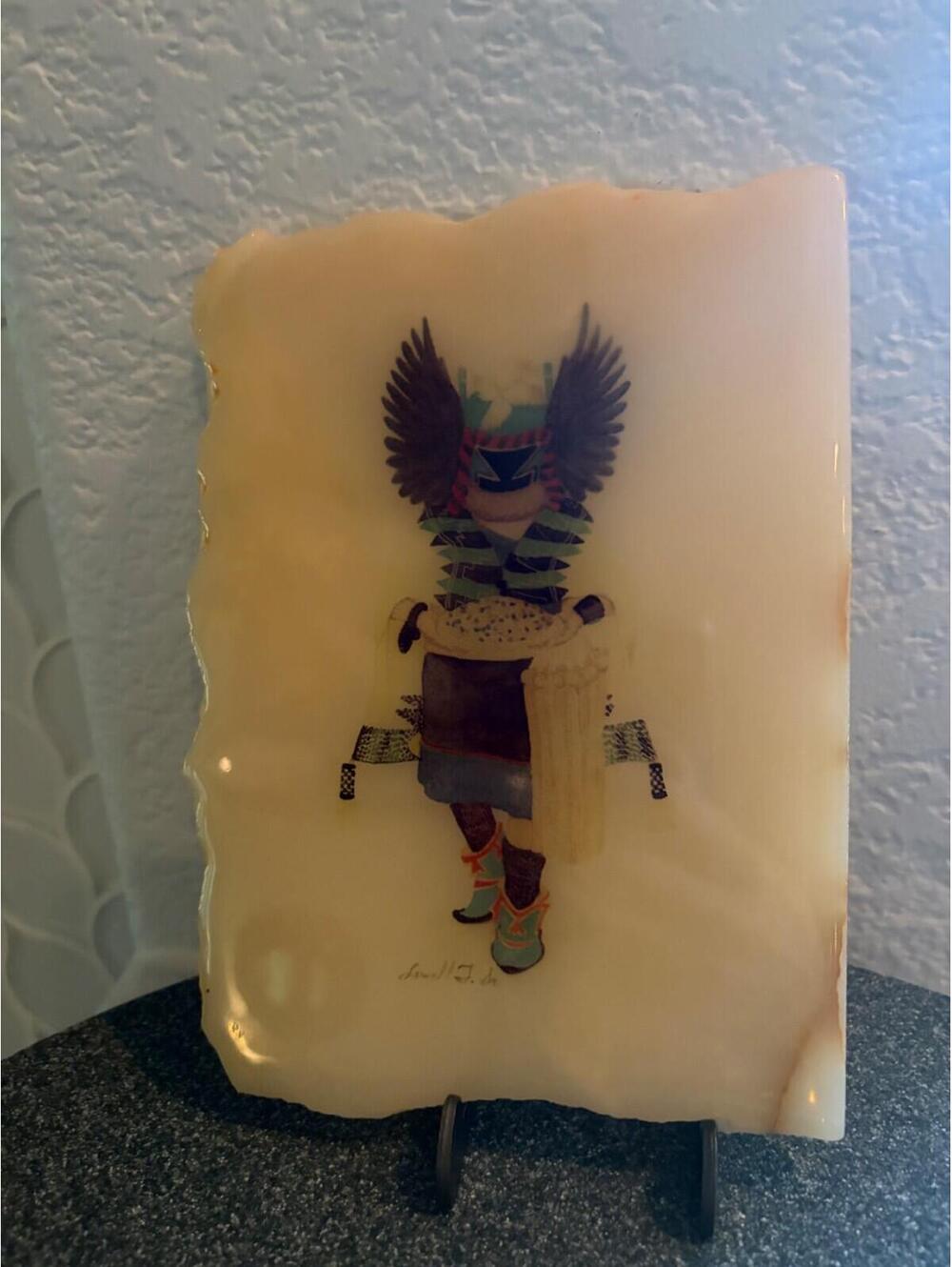 Vintage Kachina Wall Art Native American By Lowell Talashoma Sr Polished Stone